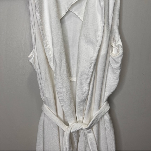 Anthropologie White TIe Front Tunic Vest Size Medium Large - Picture 5 of 14